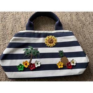 Dolce & Gabbana Small Purse. Blue and White Striped, Floral,‎ and Summer Design